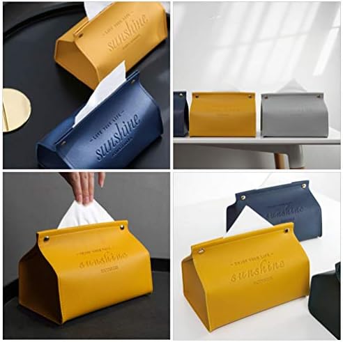 Cabilock Хартиени Кърпи Декоративен Държач Кутии за Салфетки От Изкуствена Кожа с Правоъгълна Кърпа За Лице Хартиена Торбичка