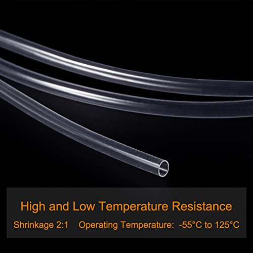 Комплект Термоусадочных тръби MECCANIXITY 2: 1 с Диаметър от 2 мм и 3 мм, 3,3 метра, Прозрачна Защита на Изолация за Електрически