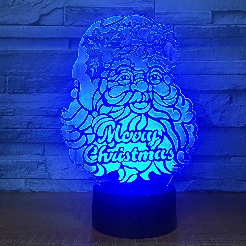 LLWWRR1 7 Цвята, което променя 3D лека нощ, Творчески Дядо Коледа, Визуален Led 3D Настолна Лампа За Сън, Осветление За Децата Коледен Подарък