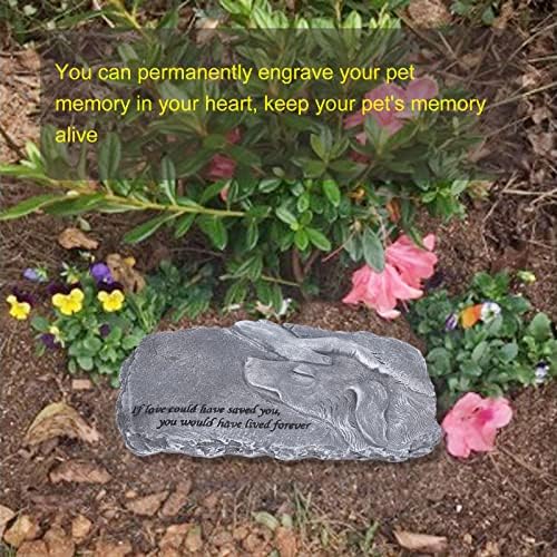 Мемориален камък за домашни любимци, Комфортна и Мемориалната плоча с увредено сърце, Устойчива за задния двор за украса