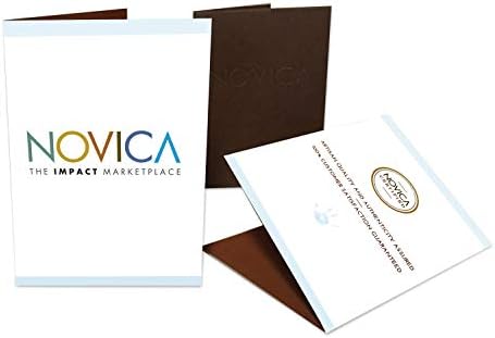 Декоративна кошница за борови иглички NOVICA, Синя и кафява, Речни вълни (комплект от 3 броя)