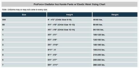 Панталони за карате ProForce Gladiator 6 унции с Еластичен колан