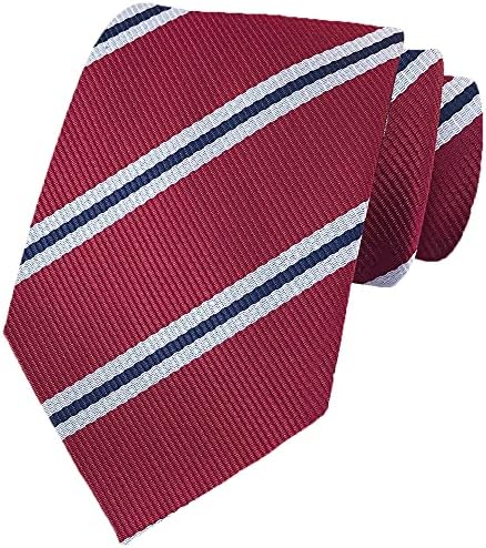 MENDENG Нов Класически Мъжки Вратовръзка за Бяла и Черна ивица от Коприна, папийонка, Вратовръзки