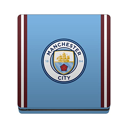 Дизайн на седалките за главата Официално Лицензиран Manchester City Man City FC 2022/23 Home Kit Лого Vinyl Детска Стикер на кожата е Съвместима с конзолата на Sony PlayStation 4 PS4 Slim и контроле?