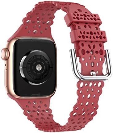 TOYOUTHS е Съвместим с каишка на Apple Watch За жени 41 мм 40 мм, 38 мм, Меки Еластични Силиконови Завързана каишка с цветни изрезки, Печен Дишаща Водоустойчива Завързана каишка