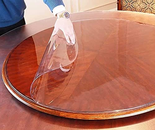Обновена версия на Прозрачната кръгла капачка на масата, Защитно фолио за кръгла маса в трапезарията, Защитно фолио за прозрачен
