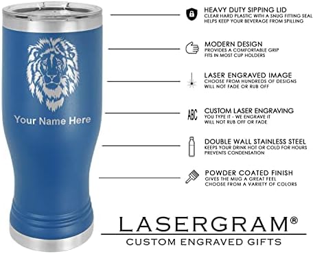 Чаша Пилснер LaserGram 14 грама с Вакуумна изолация, Само за самолетно гориво, пълна Индивидуална гравиране (тъмно синьо)