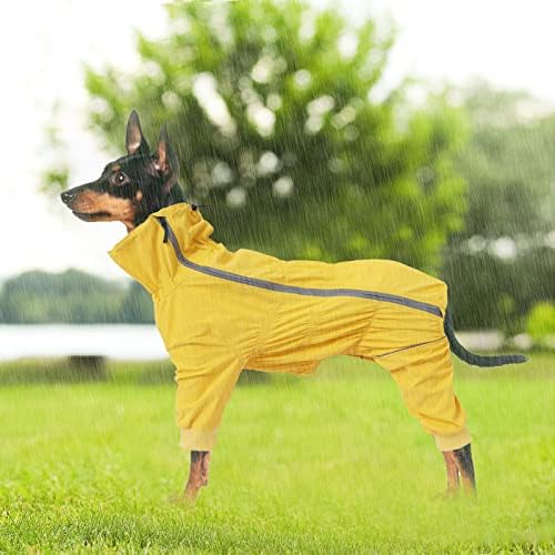 Брючный костюм Geyecete 1/2 пъхтя крака, Дъждобран за кучета, Палто за кучета с цип с Удобни крака, Водоустойчив яке за