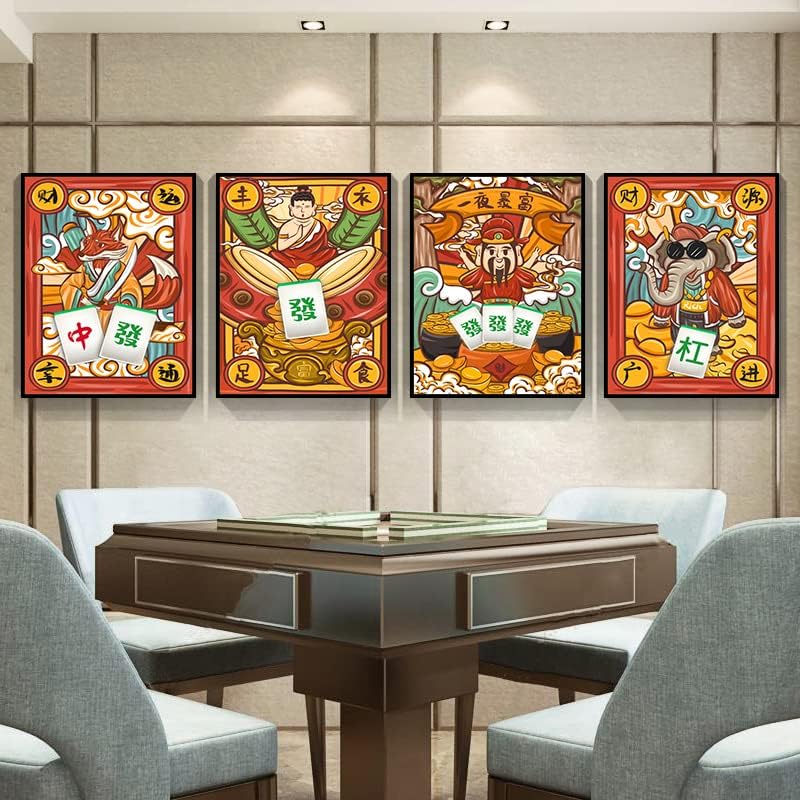 Стенни рисувани в стаята YChess, на фона на китайски ресторант, стенни рисувани в китайски стил, декоративна живопис за клубове за отдих и развлечения, стенни рисувани