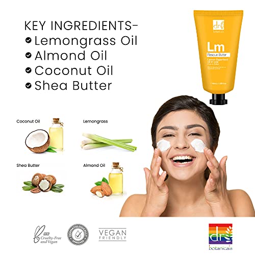 Суперпродукт Dr Растителни Lemon Body Butter за лице, ръце и тяло с масло от шеа, бадемово масло, кокосово масло и лемонграссом.
