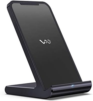 Безжична поставка за зареждане, Десктоп безжично зарядно устройство Vebach мощност 10 W, съвместимо с iPhone 14/13/12/12 Pro/12 Mini/12 Pro Max/11/11 Pro/11 Pro Max / XR/XS/X/8, Galaxy S21 / S20/Note 10 и т.н
