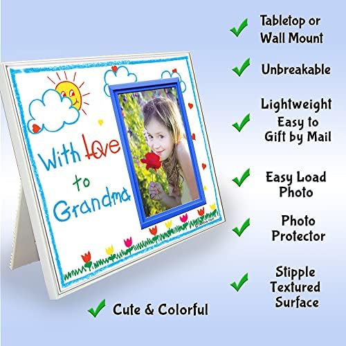 Рамка за снимки за баба | С любов към баба | Класическа симпатична рамка за снимки Crayola | Размери 8,25 x 7 инча | с Капацитет снимка с размери 3,5 x 5 инча | Лесно да се изпрати