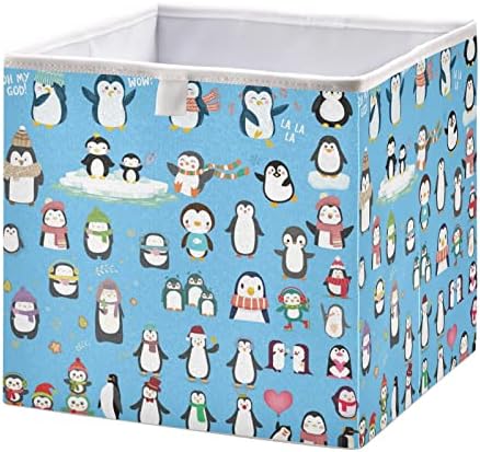 Emelivor Сладък Пингвин, кутия за съхранение на кубчета, Сгъваеми кутии за съхранение, Водоустойчив кош за играчки,