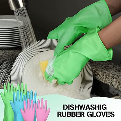 Yoande 12 Чифта Гумени Ръкавици За миене на съдове Гумени Домакински Ръкавици за Многократна употреба Почистване на Водоустойчиви
