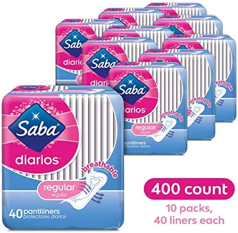 Обикновените втулки Saba Diarios, за ежедневна употреба, Дишаща втулки, 400 броя (10 опаковки по 40 броя)