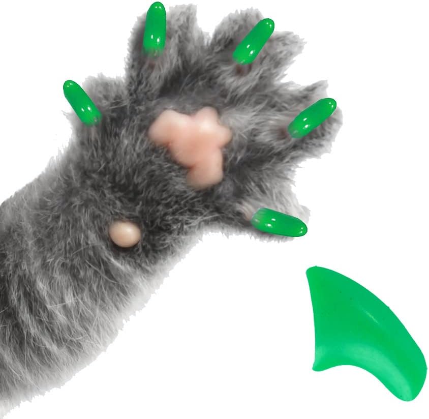 Меки Шапки за нокти Pretty Claws на 6 месеца с Лепило за Котешки нокът - Shamrock Green X-Small