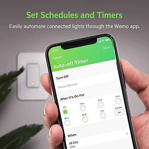 WeMo - WDS060 Wemo WiFi Smart Dimmer Switch (управление на осветлението Дим + от всяко място с помощта на приложението, гласово управление с помощта на Alexa, Google Assistant, Apple HomeKit)