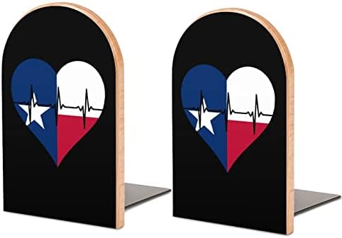 Love Texas Heartbeat Декоративни Книгата Завършва Дървени Нескользящие Поставка За Книги Притежателите На Настолни Рафтове