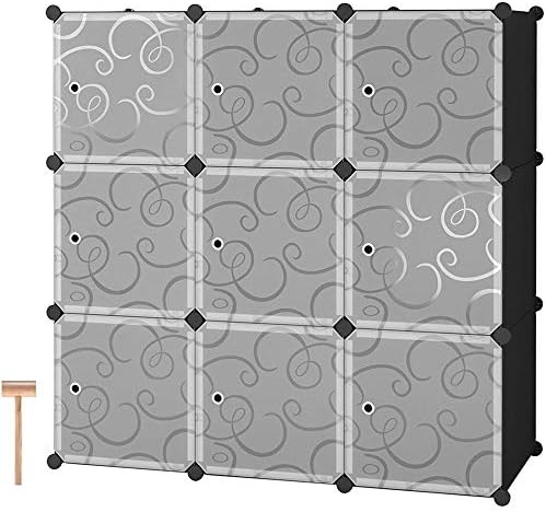 Beyamis Cube Storage 9-Кубичен Шкаф-Органайзер стелажи За Съхранение на Кубчета Органайзер САМ Гардероб с Врати