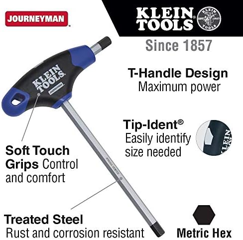 Набор от шестоъгълни ключове Klein Tools JTH98M с Т-образна дръжка, на Набор от шестоъгълни ключове Метрични размери с 9-Инчови