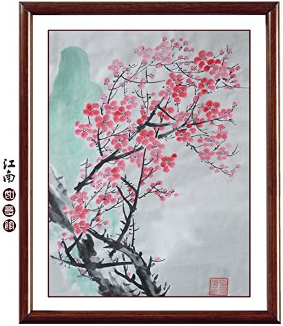 Jiangnanruyi Art Цвете Сливи Оригинална Ръчно Рисувани Без Рамки Китайска Четка За рисуване туш и Акварел Украса