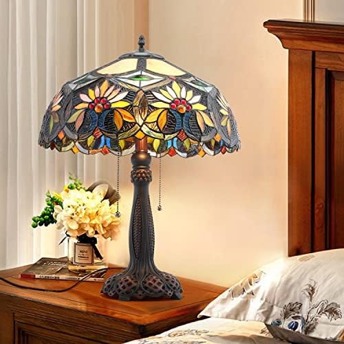 Настолна Лампа GINSENGLUX В стил Тифани 2-Light 23 Висока Реколта Селски Голямата Лампа Tiffany Нощна Голяма Луксозна
