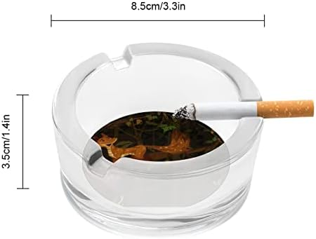 Диво Животно Лисица в Джунглата Цигари Стъклени Пепелници през Цялата Титуляр За Пушачи Пепелник За Декорация