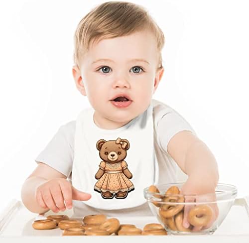 Бебешки Лигавници с Сладък Мечок - Графични Престилки За Хранене на бебето - Печатни Престилки за хранене