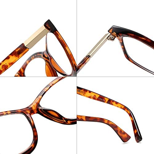 Очила за Четене Bevi Със Защита От Пренапрежение на Очите, Блокиране на Синя Светлина, Голяма Квадратна Дограма Оверсайз с Метална тръба на шарнирна Връзка, за Жени и