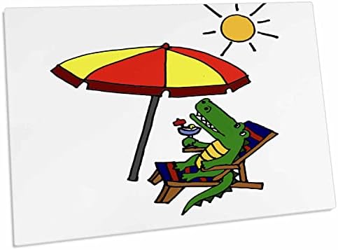 3. Забавен Крокодил Потягивает питие на плажа Под вода. - Подложки за настолни възглавници (dpd-196272-1)