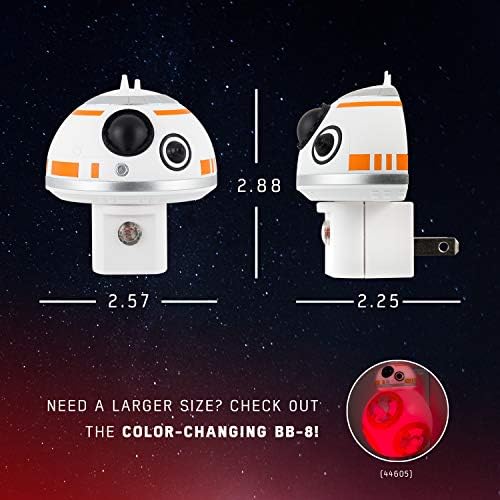 Led мини-лека нощ Star Wars BB-8, Колекционерско издание за Включване, Сензор от здрач до зори, Disney, Бяла светлина, е в