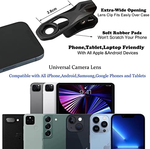 Макро обектив ALILUSSO 75 мм, за iPhone, Samsung, Pixel, BlackBerry и т.н., с клипс, Обектив за мобилен телефон, Подробен