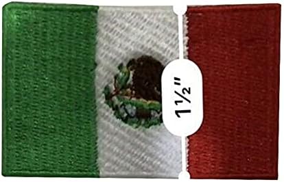 Общ Знаме на Мексико, Нашивка на Мексико, на Бродирани Желязо Нашивке, Пришитая Към Националната Эмблеме Голям размер (5x3)