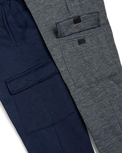 Спортни панталони за момчета Quad Seven – 4 комплекта активни флисовых панталони-карго и базови панталони за джогинг (Размер: 8-18)