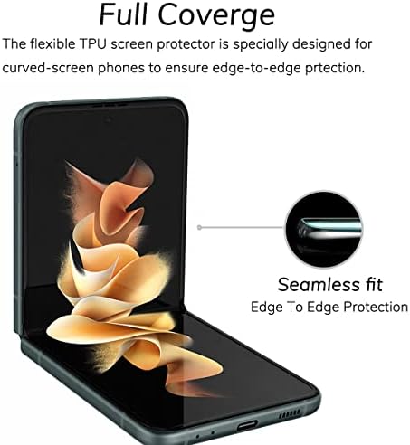 GLBLAUCK [2] Защитно фолио за Samsung Galaxy Z Flip 3-5 Г, 1 бр. навън + 1 бр. вътре Защитно фолио за защита на екрана