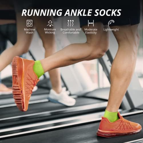 Спортни чорапи за джогинг AKASO на глезена - Coolmax, Абсорбиращи Влагата Чорапи с ниско деколте и Защита от Миризмата