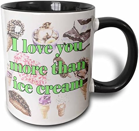 Керамична чаша 3dRose mug_193561_1 Аз Те обичам Повече, Отколкото Сладолед, 11 Грама
