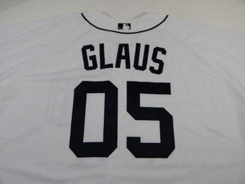 Детройт Тайгърс Глаус №5, Пуснат в игра Бяла риза DP15155 - Използваните в играта тениски MLB