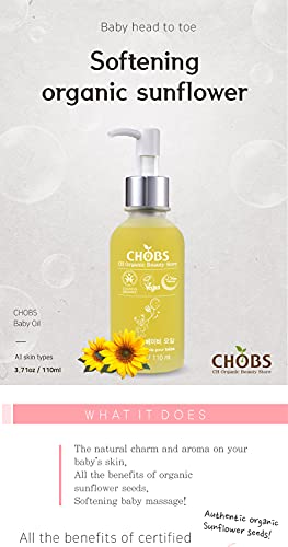 Бебешко олио CHOBS - Естественото Бебешко олио за тави за суха кожа с органично масло от вечерна иглика, масло