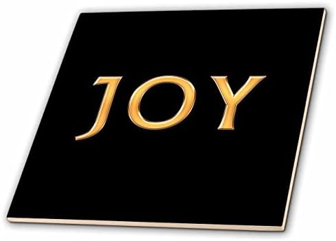 3 Начертайте жълто празнично слово Joy на черен фон. Елегантен подарък - Теракот (ct-365710-7)