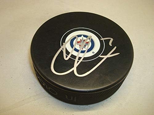 Бен Кьяро подписа хокей шайба Уинипег Джетс с автограф 1А - за Миене на НХЛ с автограф