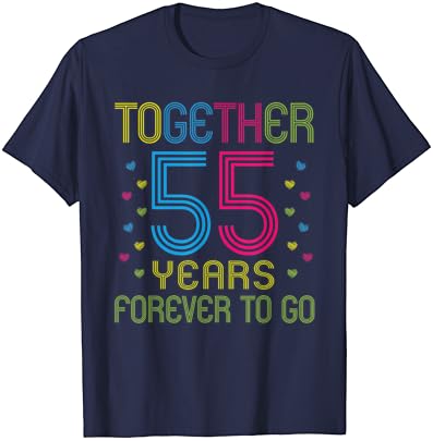 Заедно 55 години - Завинаги ще Остане Забавна Тениска За 55-годишнина