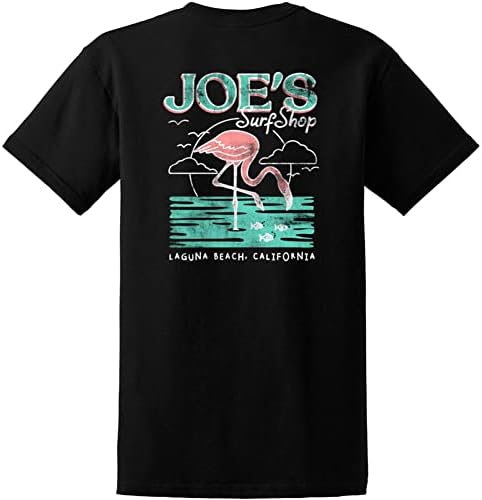 Тениска ДЖО SURF SHOP с Логото на Flamingo в тежка категория с Къс ръкав от региона венето., Голям и Висок