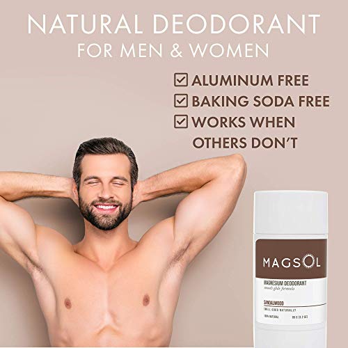 Натурален Дезодорант MAGSOL за мъже и жени - Мъжки Дезодорант с магнезий - идеален за Сверхчувствительной на кожата, Дезодорант