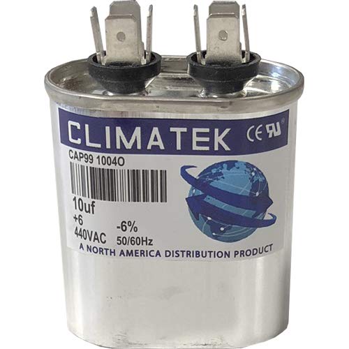 Овална кондензатор ClimaTek - подходящ за Trane CPT088 CPT0088 | 10 icf MFD 370/440 Волта променлив ток
