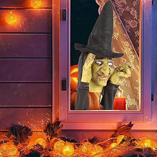 KASIQI Украса за Хелоуин Страшно Подглядывающее Прозорец Вещица Хелоуин Паника Постукивающая Вещица Хелоуин Подглядывающая Вещица
