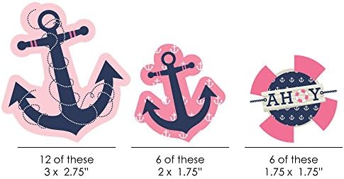 Голяма точка щастие Ahoy - Момиче в морски стил - Деколтета във формата на детската душа с ръце или парти по случай рождения ден - само на 24