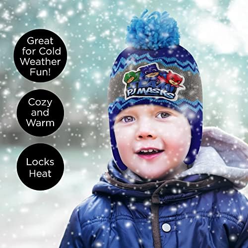 Комплект зимни аксесоари за момчета PJ Masks, Шапка и Ръкавици, Шапка за деца от 2-4 години