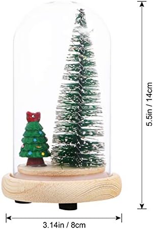 Коледно Дърво със светлини NUOBESTY в Чашата Питие с подсветка Коледен Стъклен Купол Коледна Настолна Коледна Елха на Стойка Нажежен Стъклена Топка Подарък за Домашно