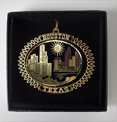 Подарък Кутия от Черна изкуствена кожа с Мед Орнаменти Хюстън, Тексас